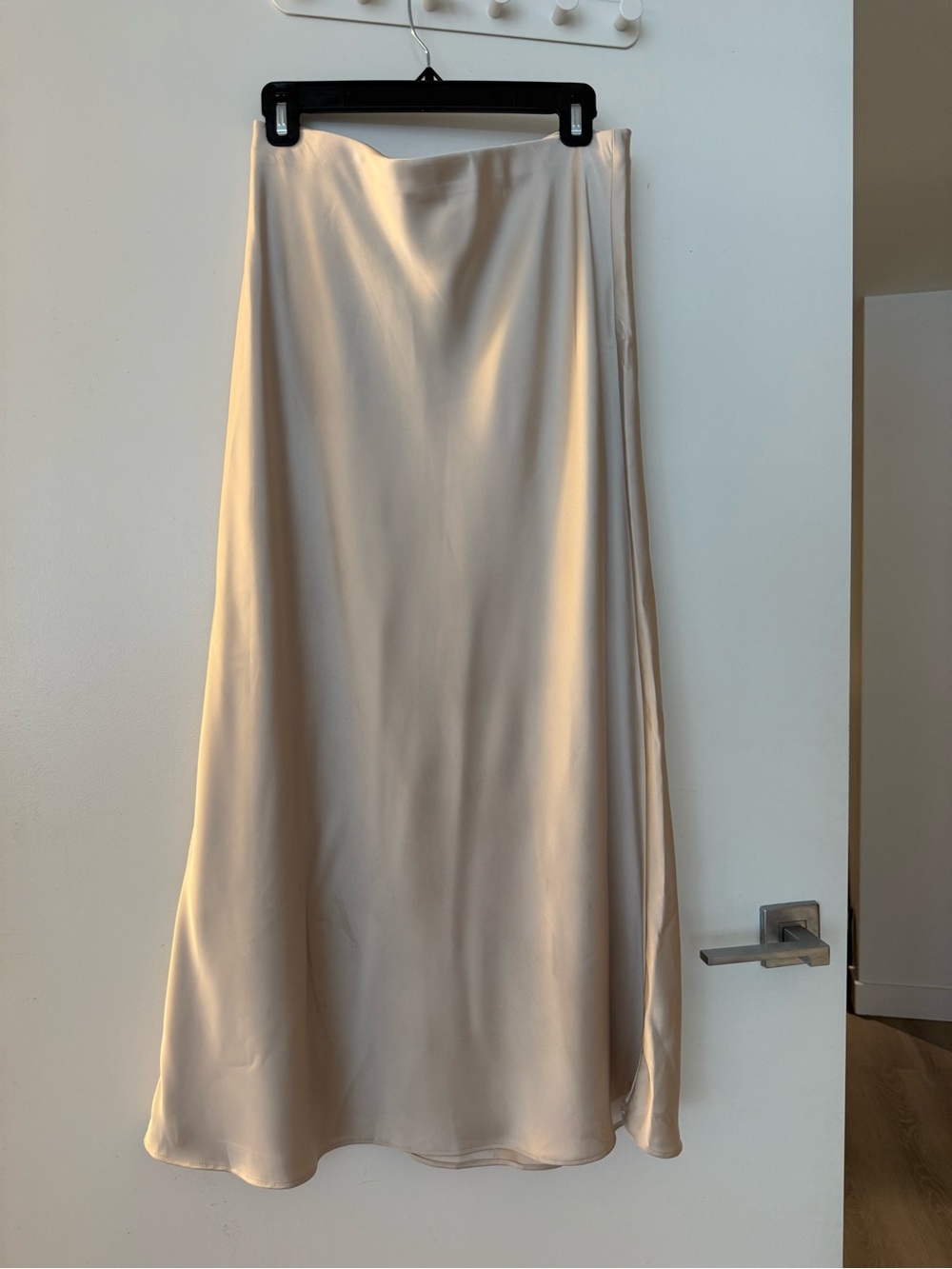 Zara Cream Satin Maxi Skirt